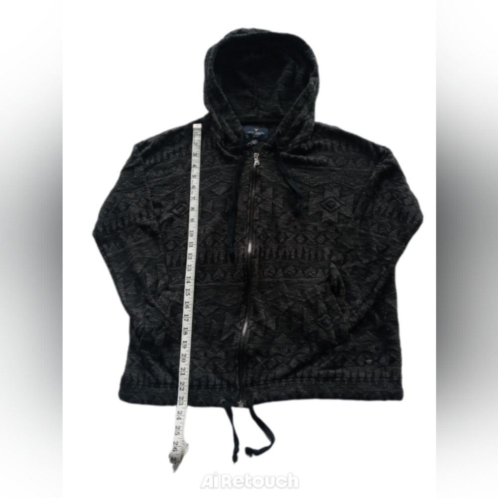 American Eagle Outfitter's Women's Sweater Jacket Hoodie, Size Medium, Black - Picture 3 of 10